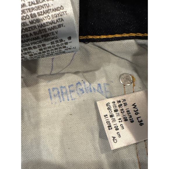 Levis 511 Jeans Mens 36x36 Blue Slim Fit Tapered Leg Stretch Denim Casual *READ* - Picture 5 of 12